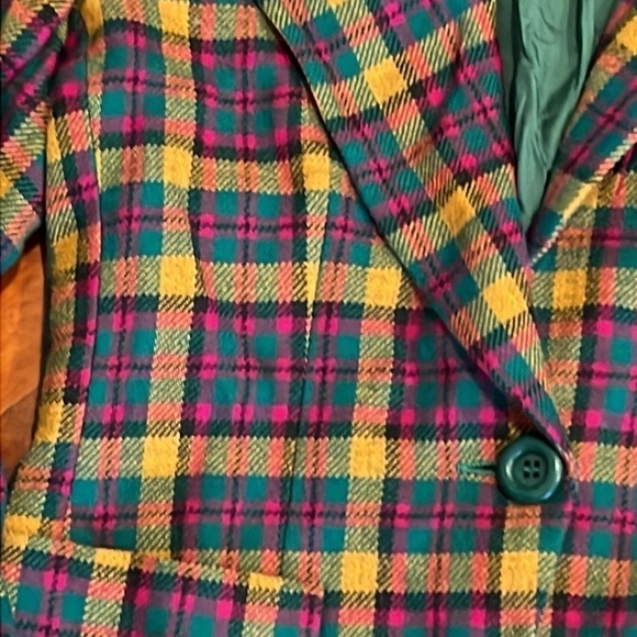 ⭐️ Vintage Valentino Miss V Plaid Blazer Made in Italy Medium - Picture 12 of 14